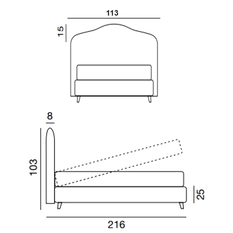 Twils - Letto singolo Medea con box contenitore Longho Design Palermo